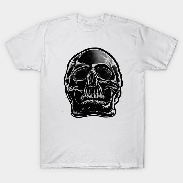 black skull T-Shirt by NevermindOnArt